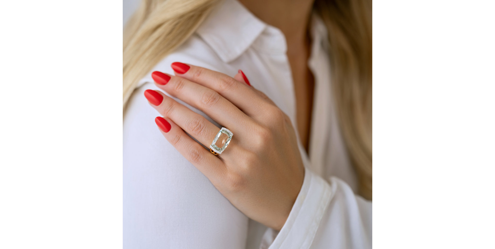 Prsten s diamanty a ametystem Cleantha