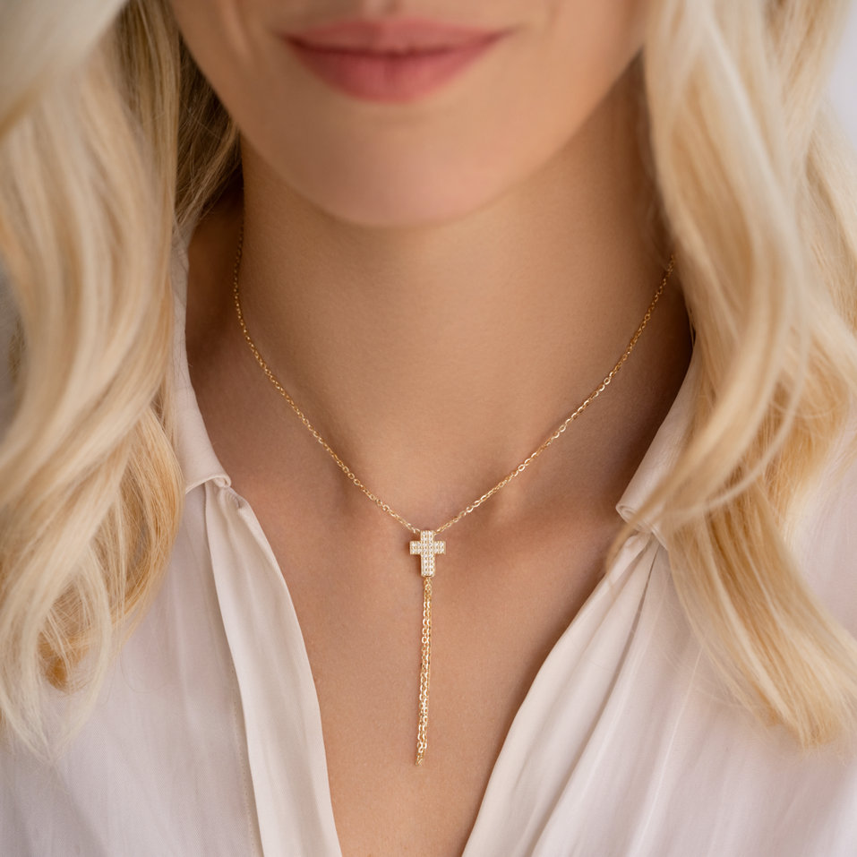 Náhrdelník s diamanty Divine Cross