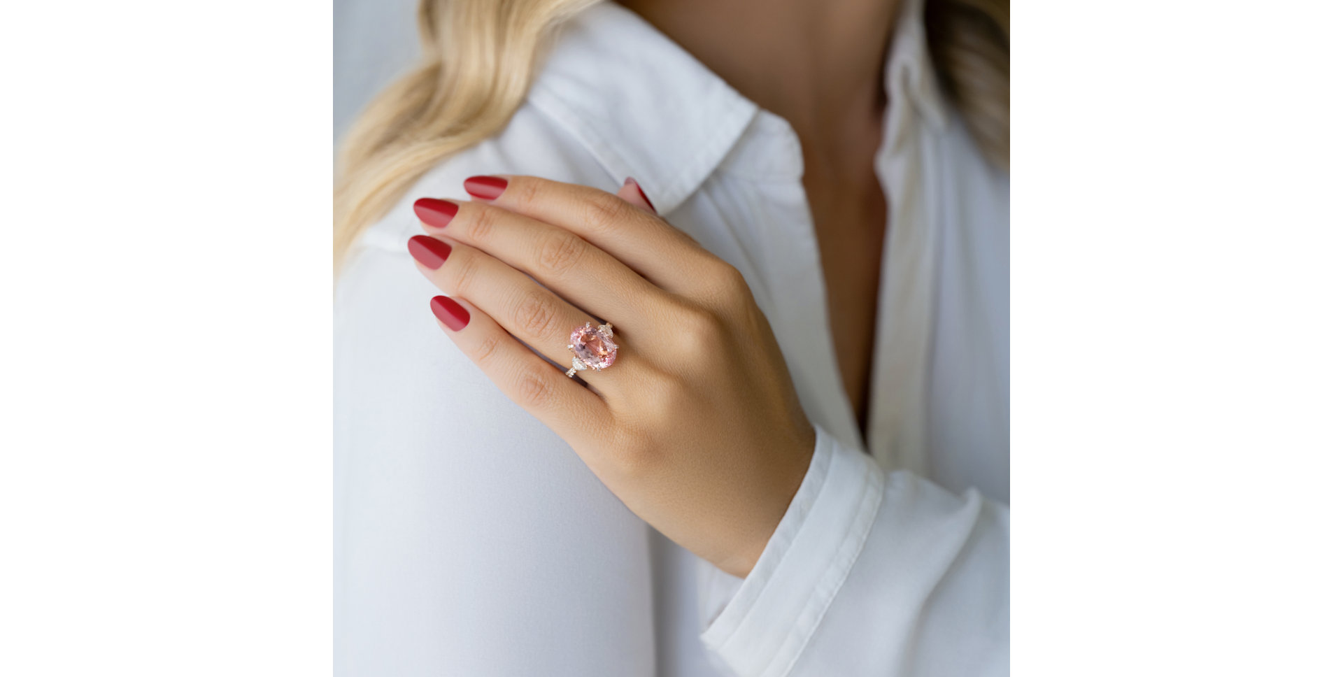 Prsten s diamanty a turmalínem Deloraine