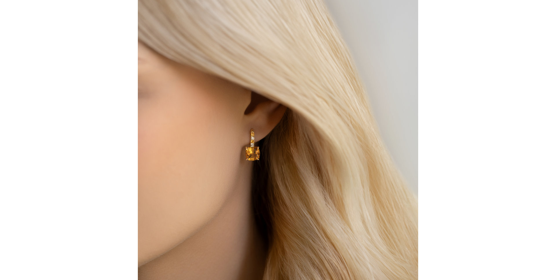 Náušnice s diamanty a ametystem Imelda