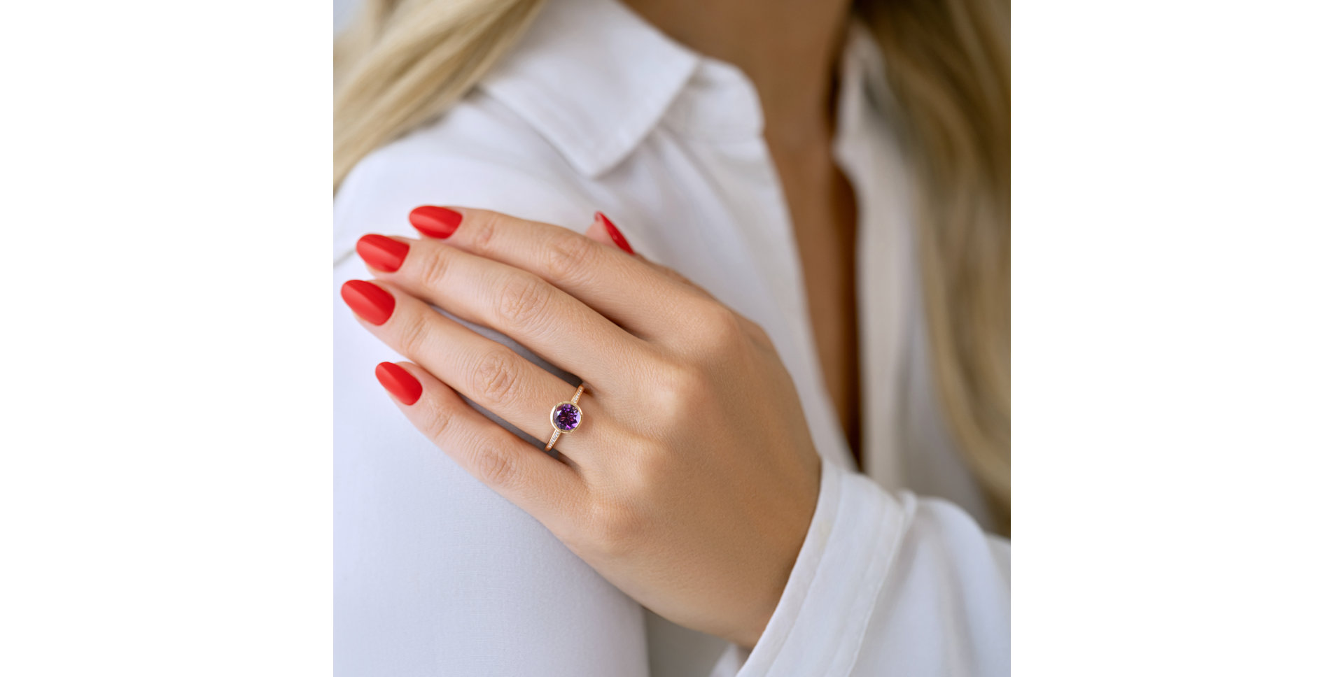 Prsten s diamanty a citrínem Regal Elegance