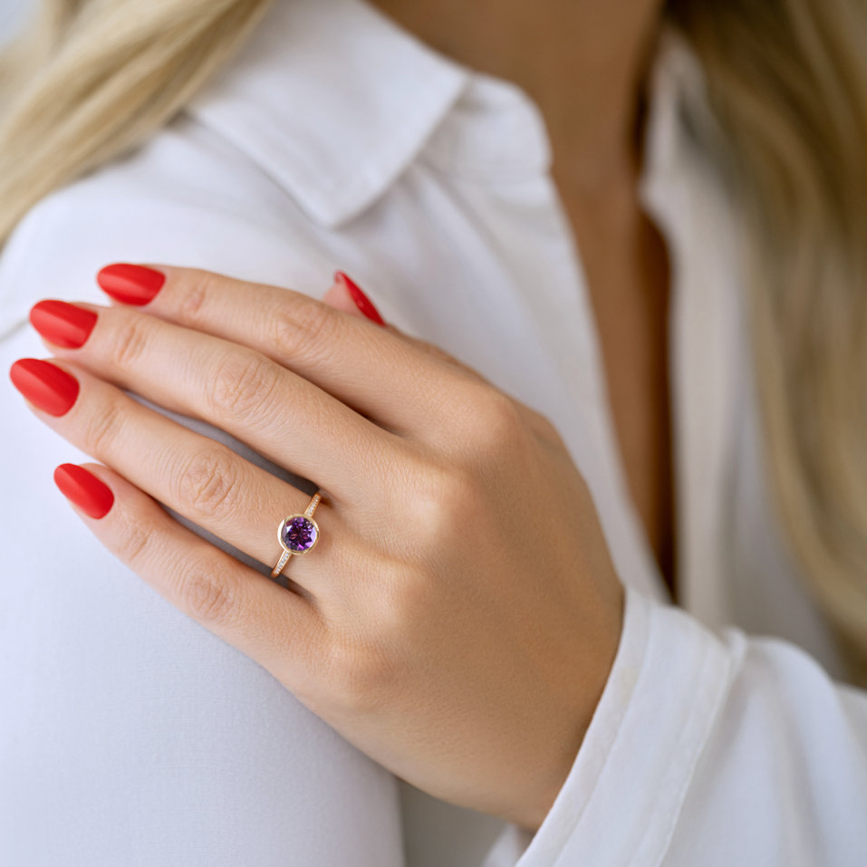 Prsten s diamanty a tanzanitem Regal Elegance