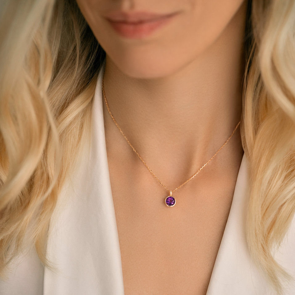 Náhrdelník s diamanty a topazem Regal Elegance