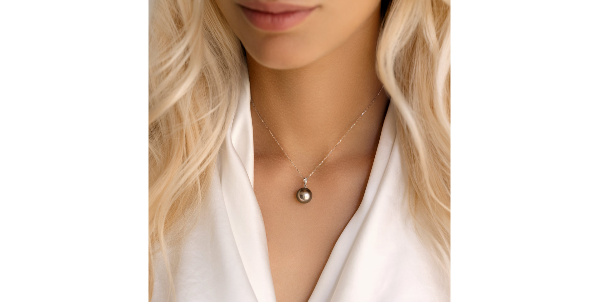 Náhrdelník s perlou a diamanty Ocean Night