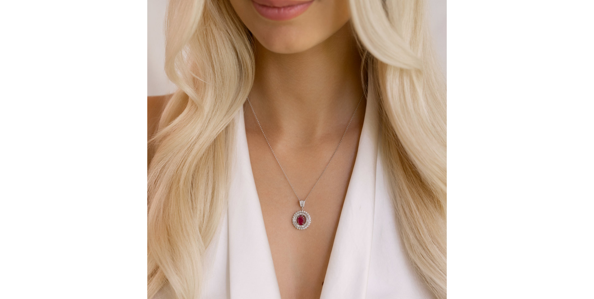Přívěs s rubínem a diamanty Miracle Flame