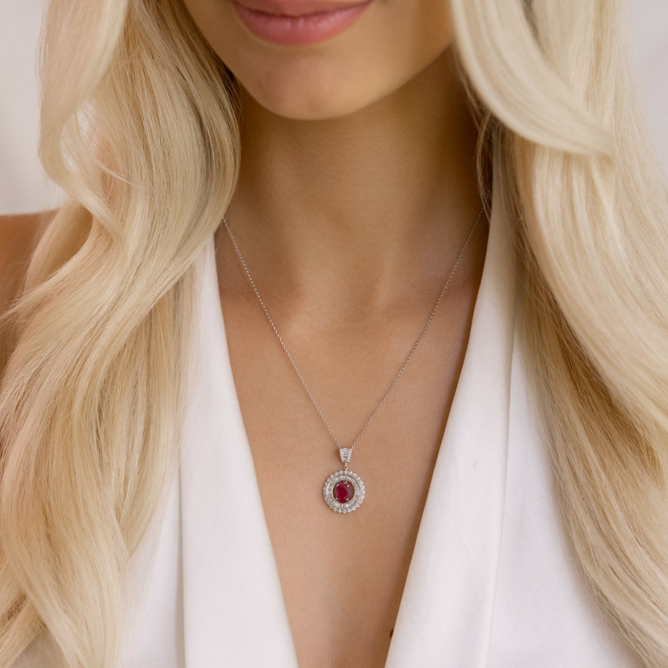 Přívěs s rubínem a diamanty Miracle Flame