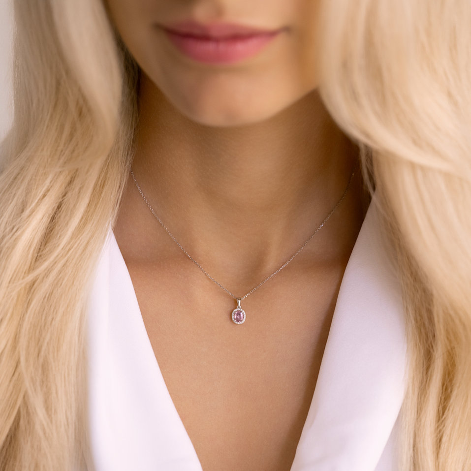 Náhrdelník se safírem a diamanty Royal Love