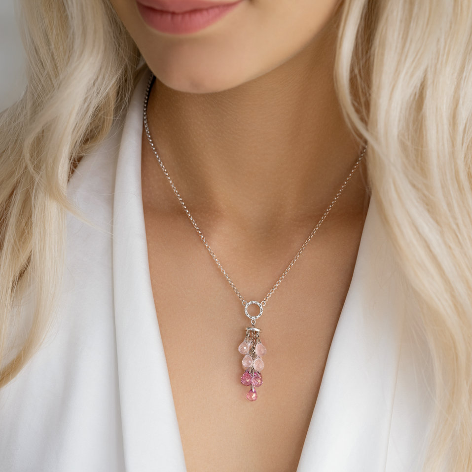 Náhrdelník s diamanty, topazy a růženíny Sourcerers