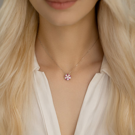 Přívěs s diamanty a safíry Shade of Rose