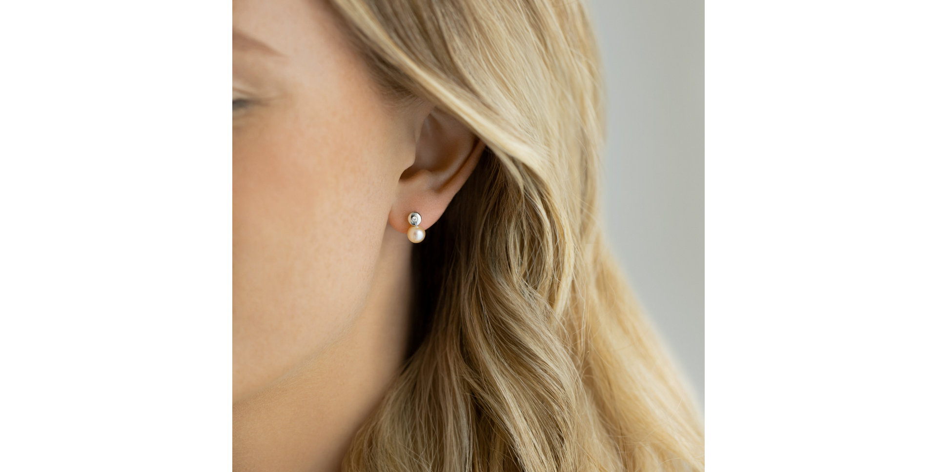 Náušnice s perlou a diamantem Planets of Water