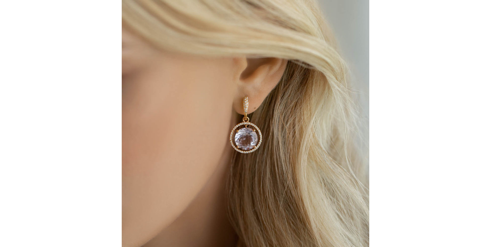 Náušnice s ametystem diamanty Sissi