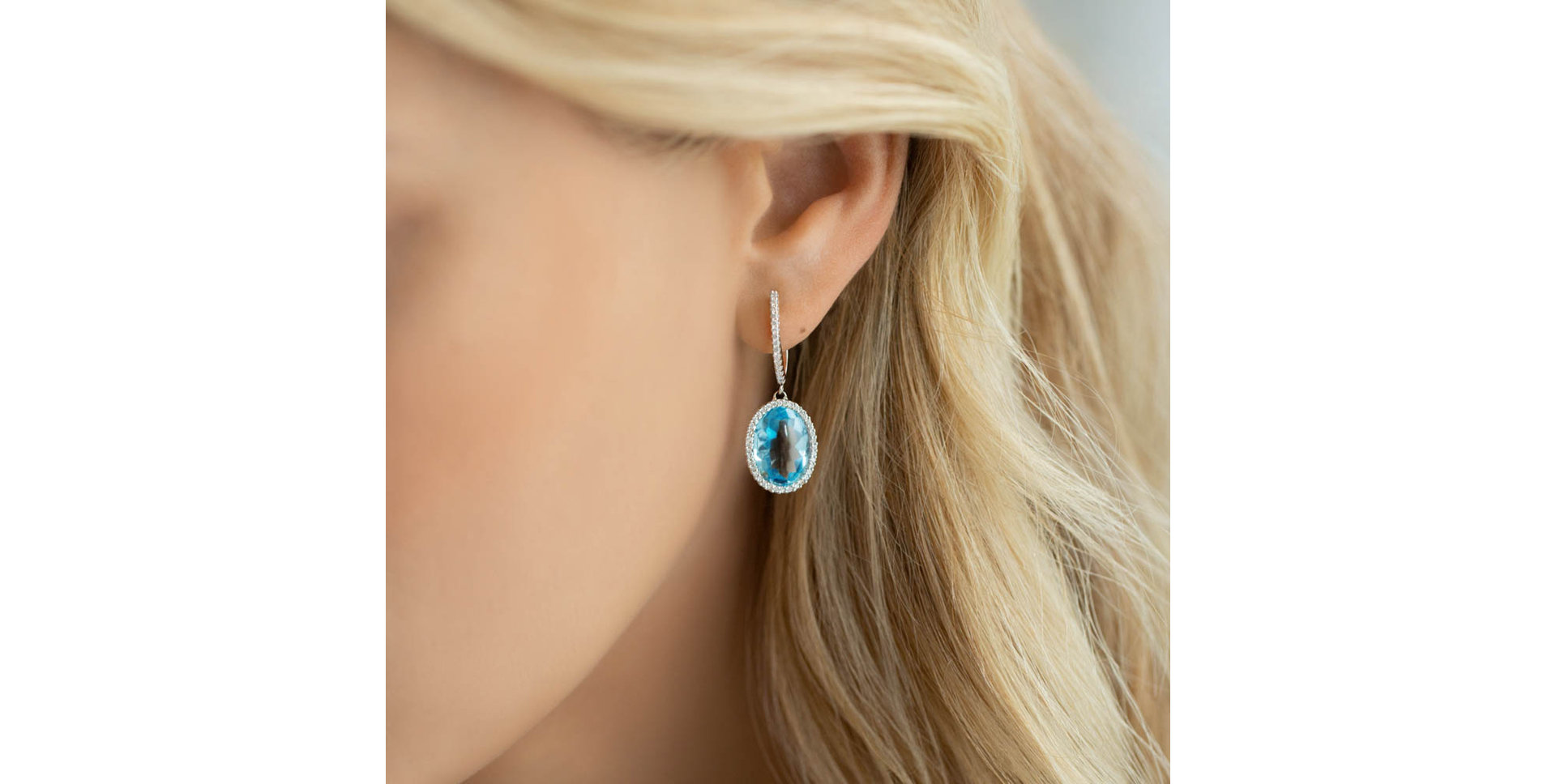 Náušnice s topazem a diamanty Manon