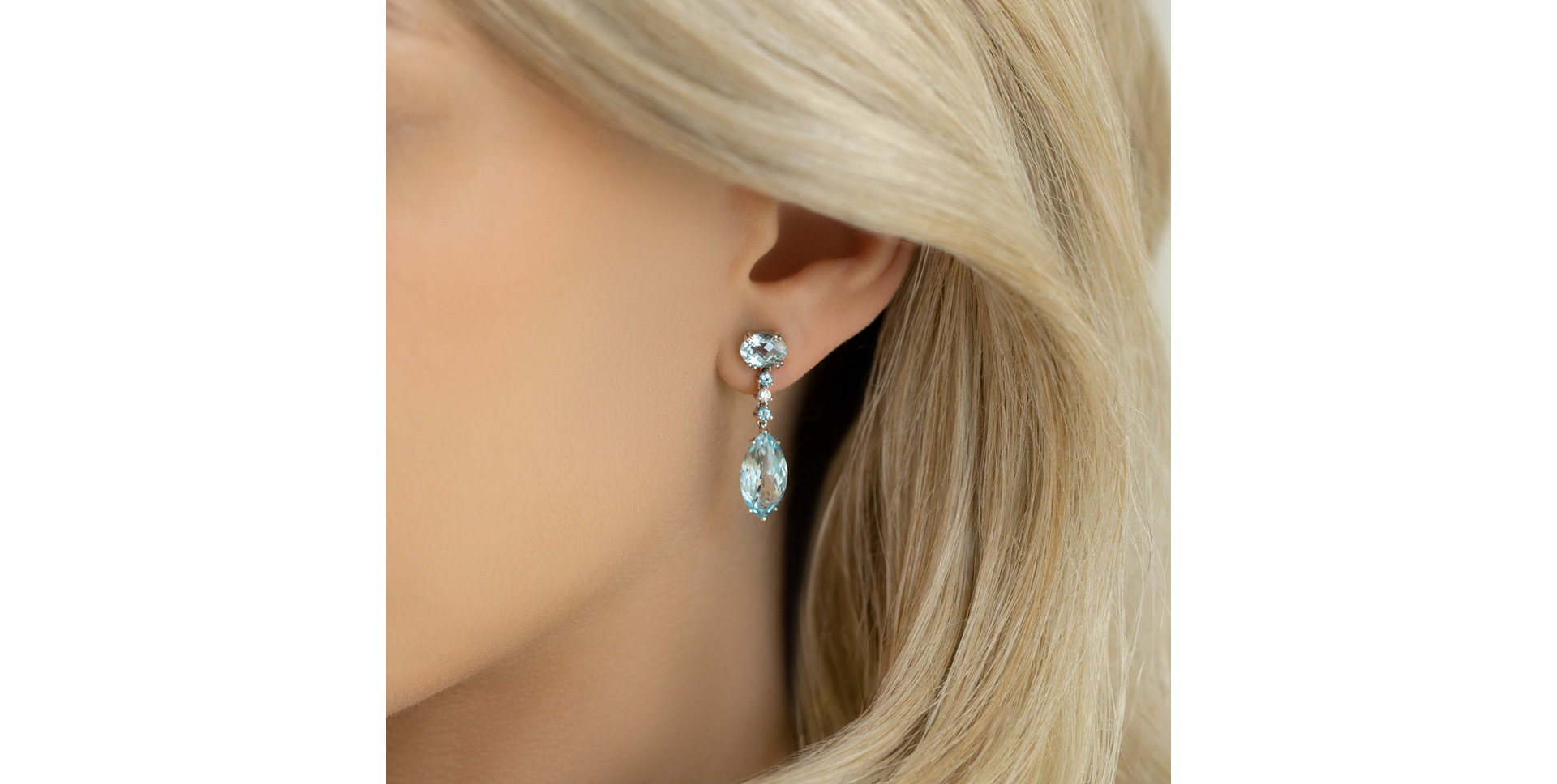 Náušnice s diamantem, ametysty a quartzy La Lessive