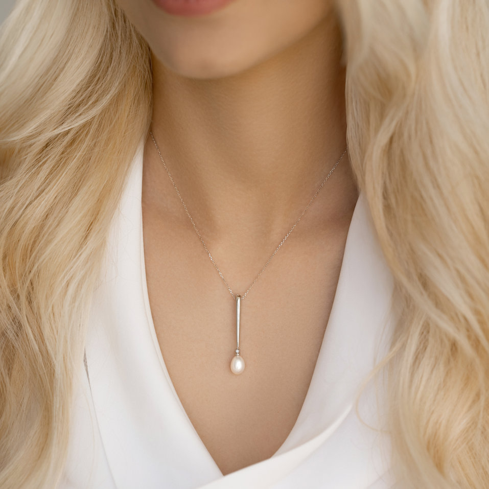 Přívěs s perlou a diamantem Sea Drop