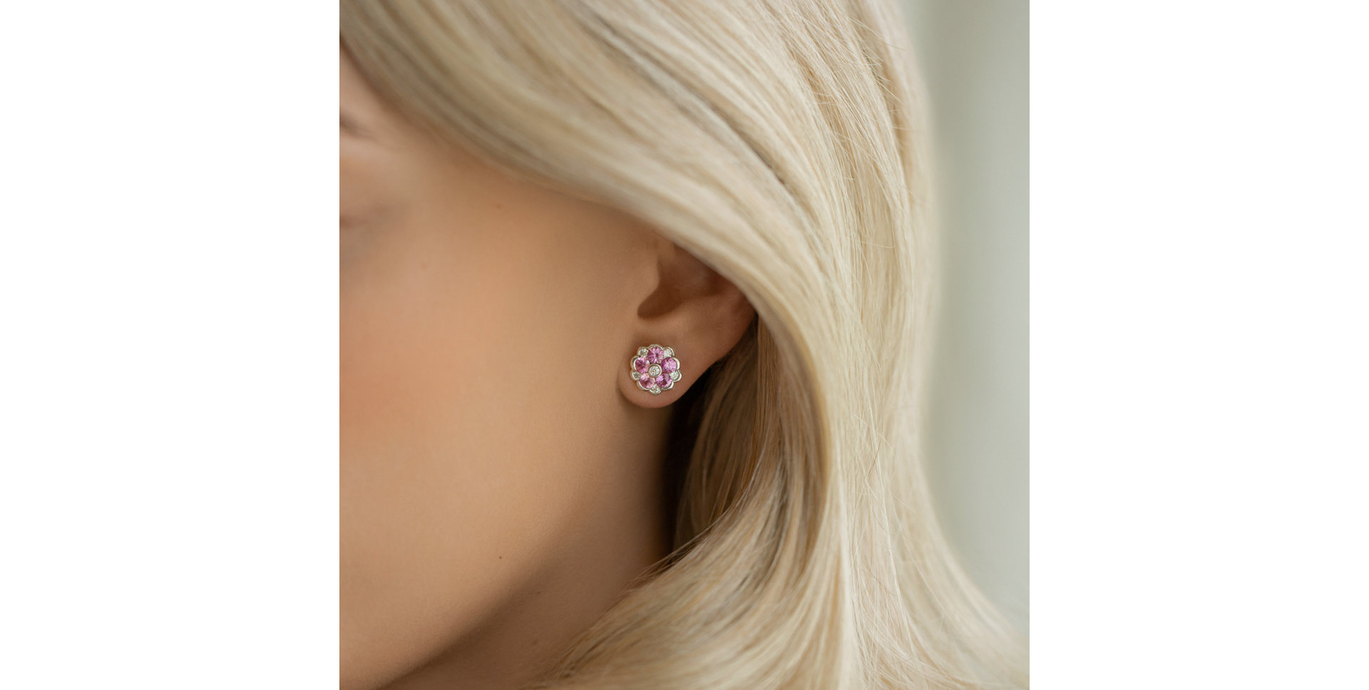 Náušnice s diamanty a safíry Albertina