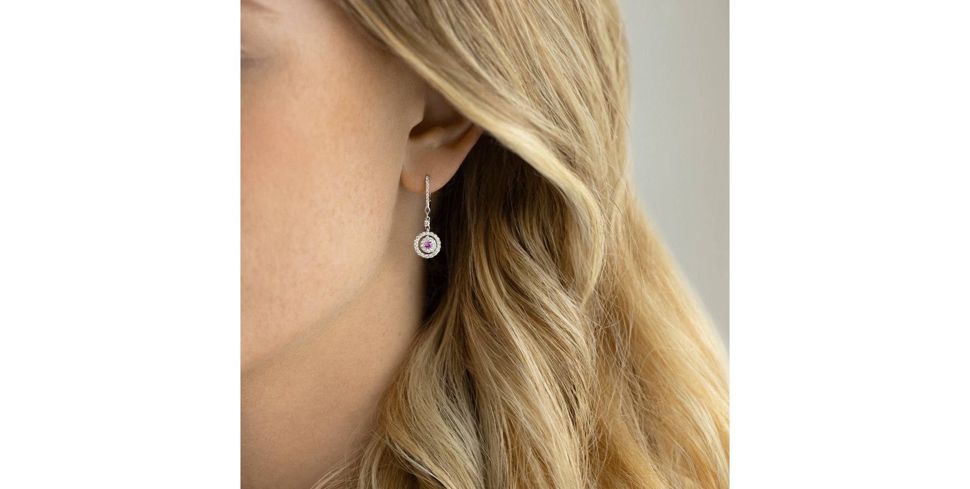 Náušnice s diamanty a rubíny Rose Hope