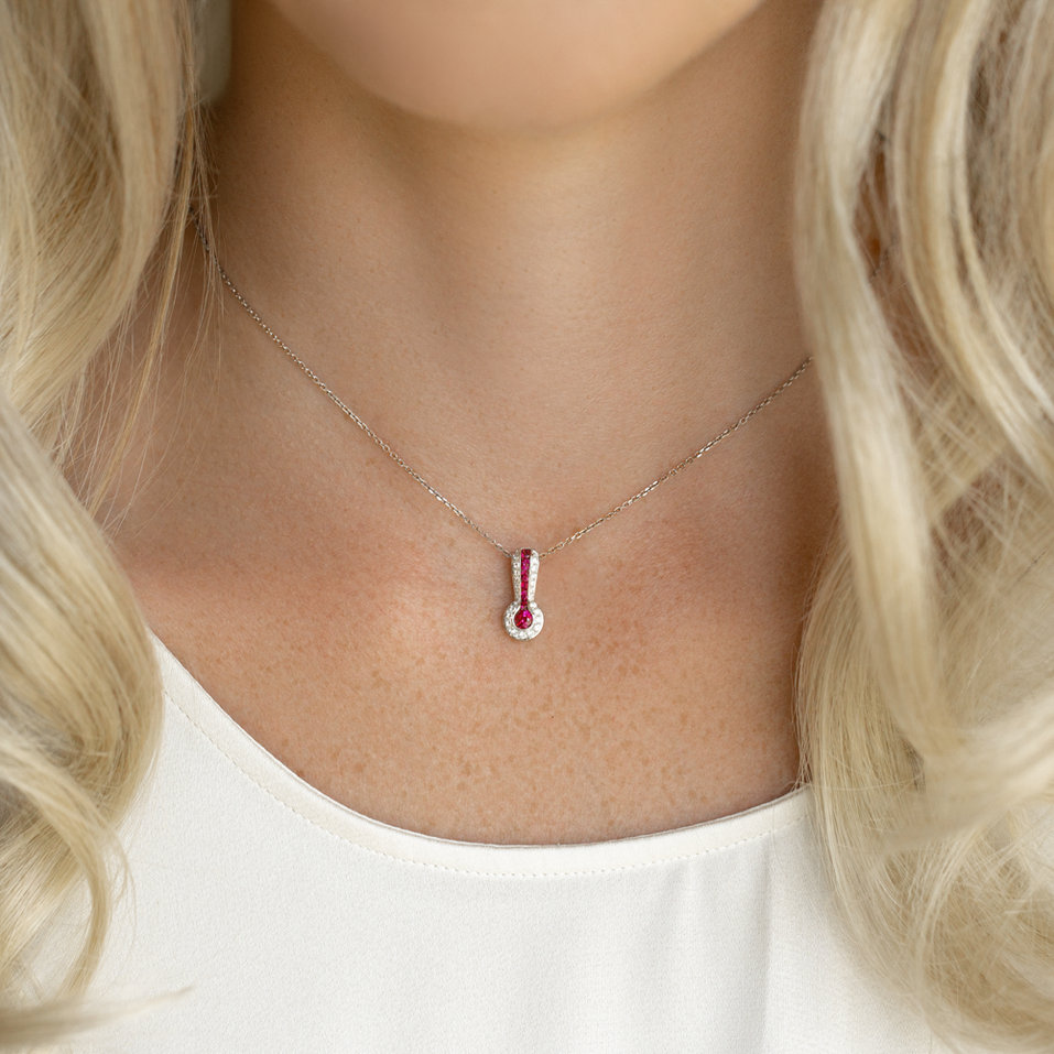 Přívěs s diamanty a safíry Delaney