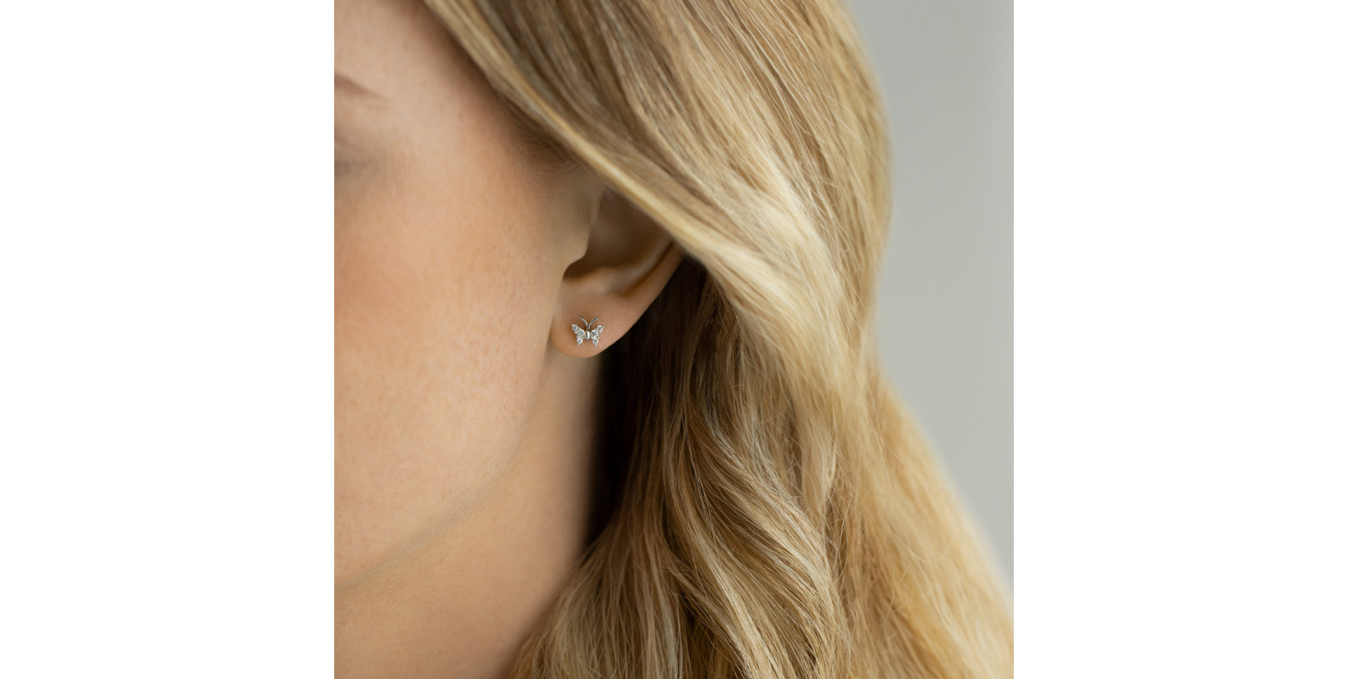 Náušnice s diamanty Diamond Butterfly