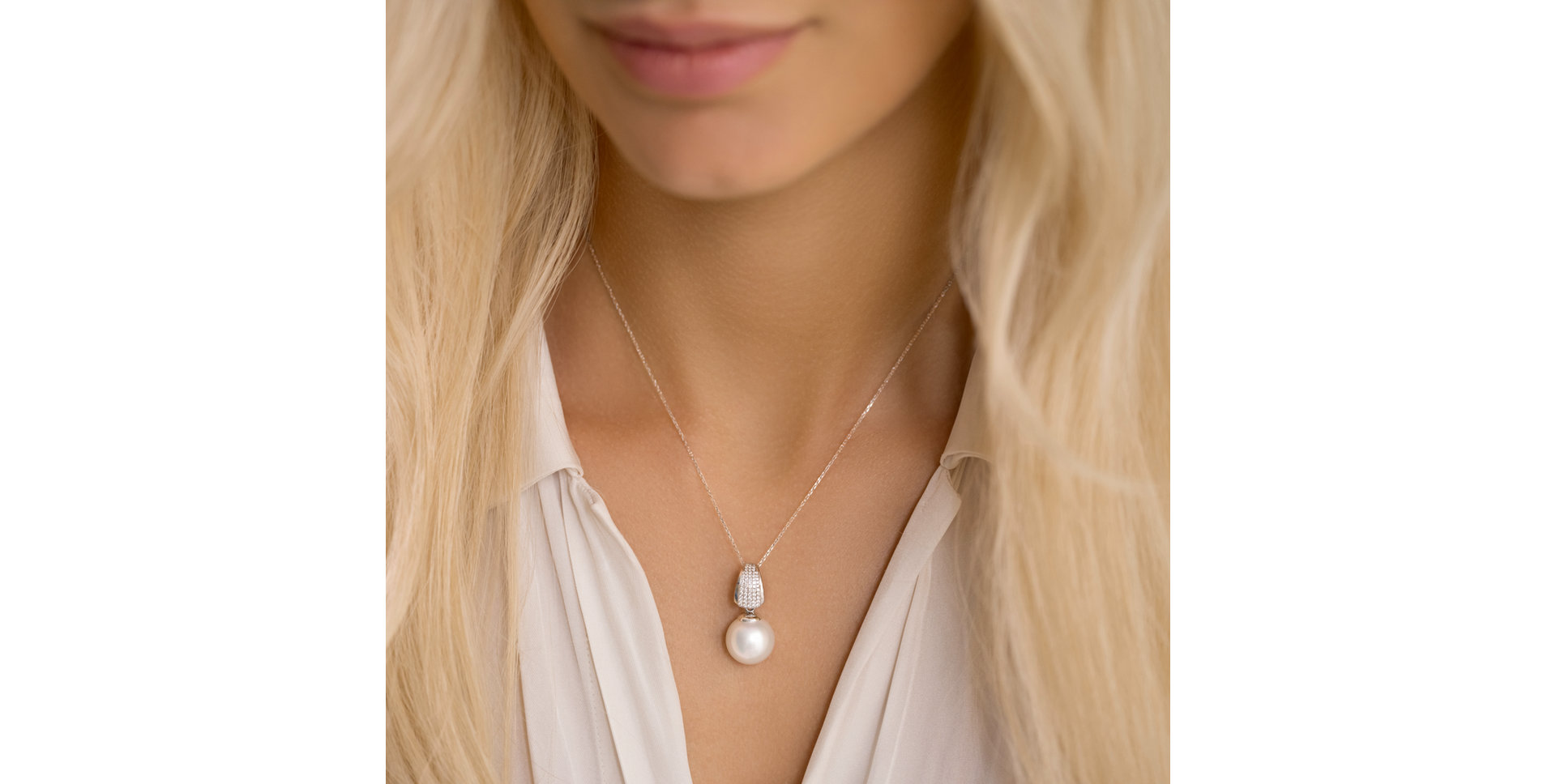 Přívěs s perlou a diamanty Elegant Reef