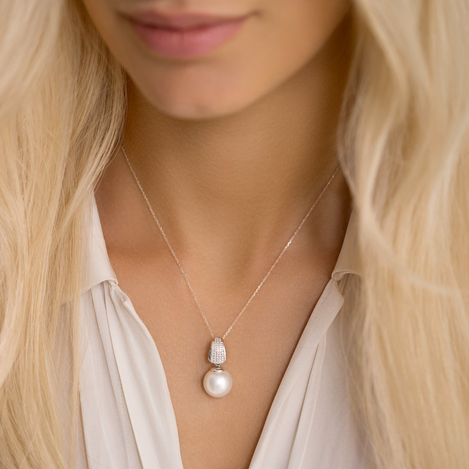 Přívěs s perlou a diamanty Elegant Reef