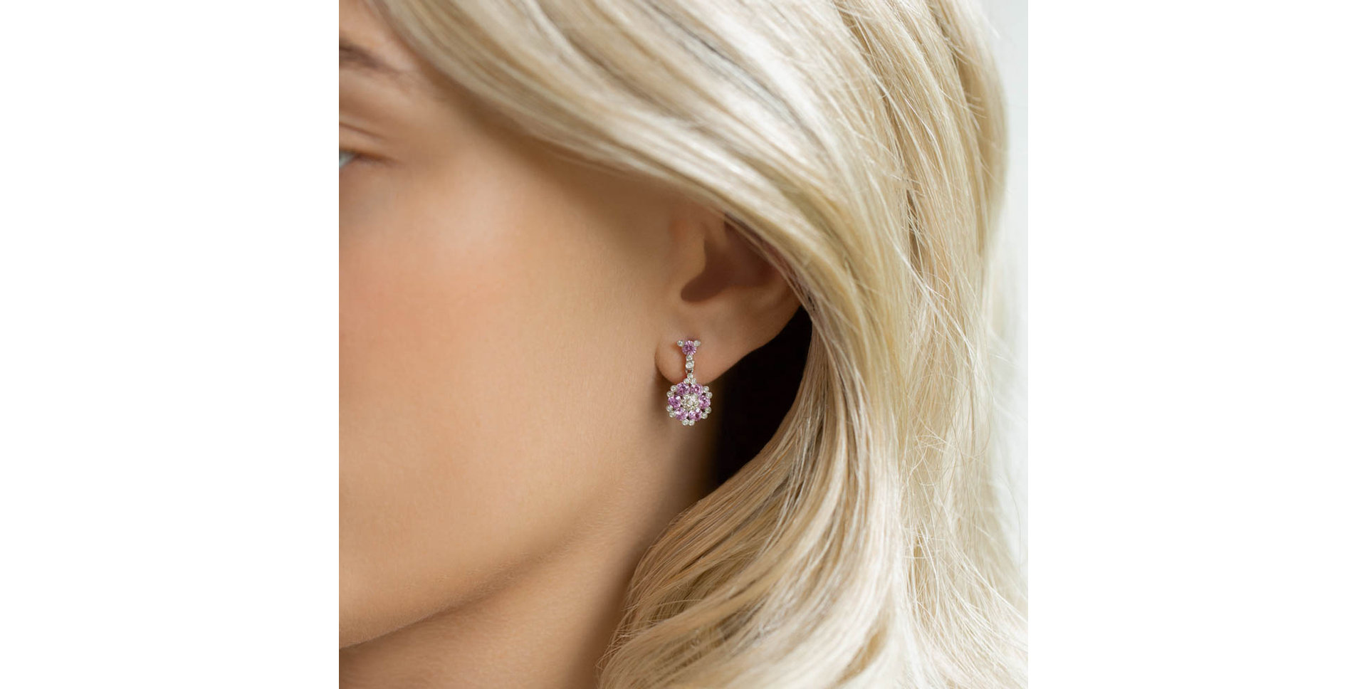 Náušnice s diamanty a safíry Jocelyn