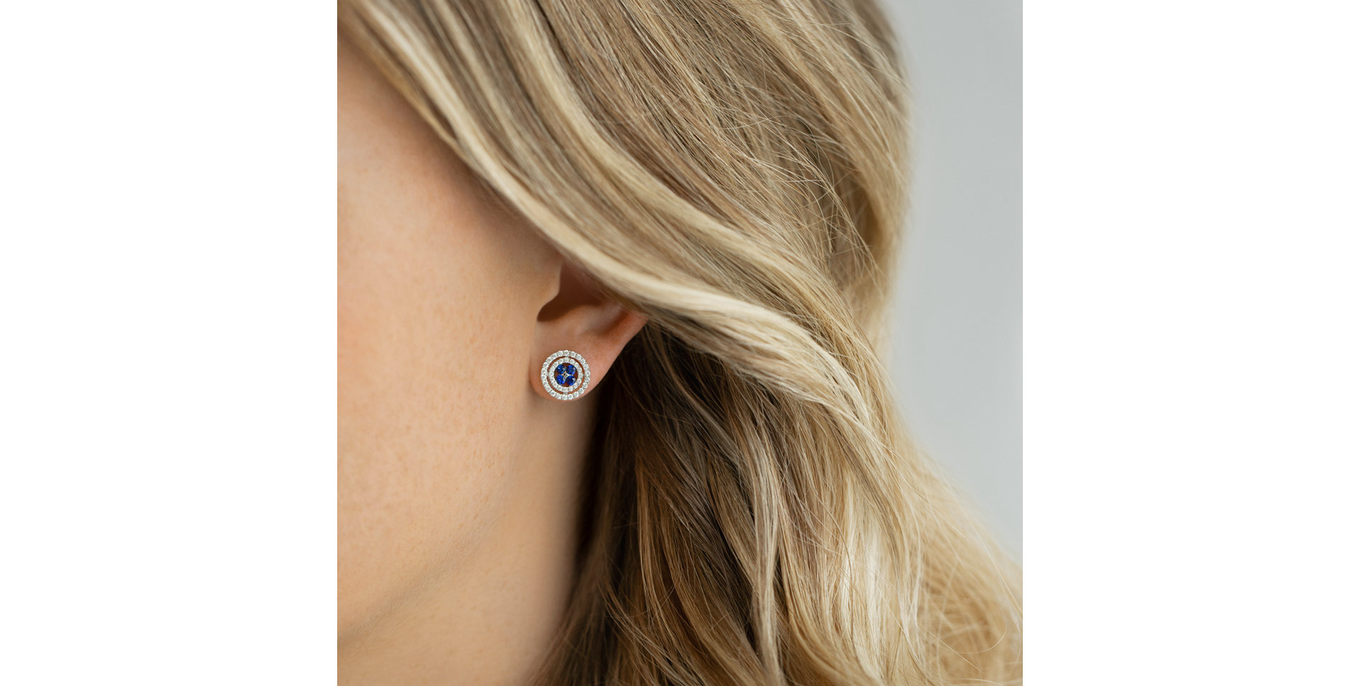 Náušnice s diamanty a safiry Susanna