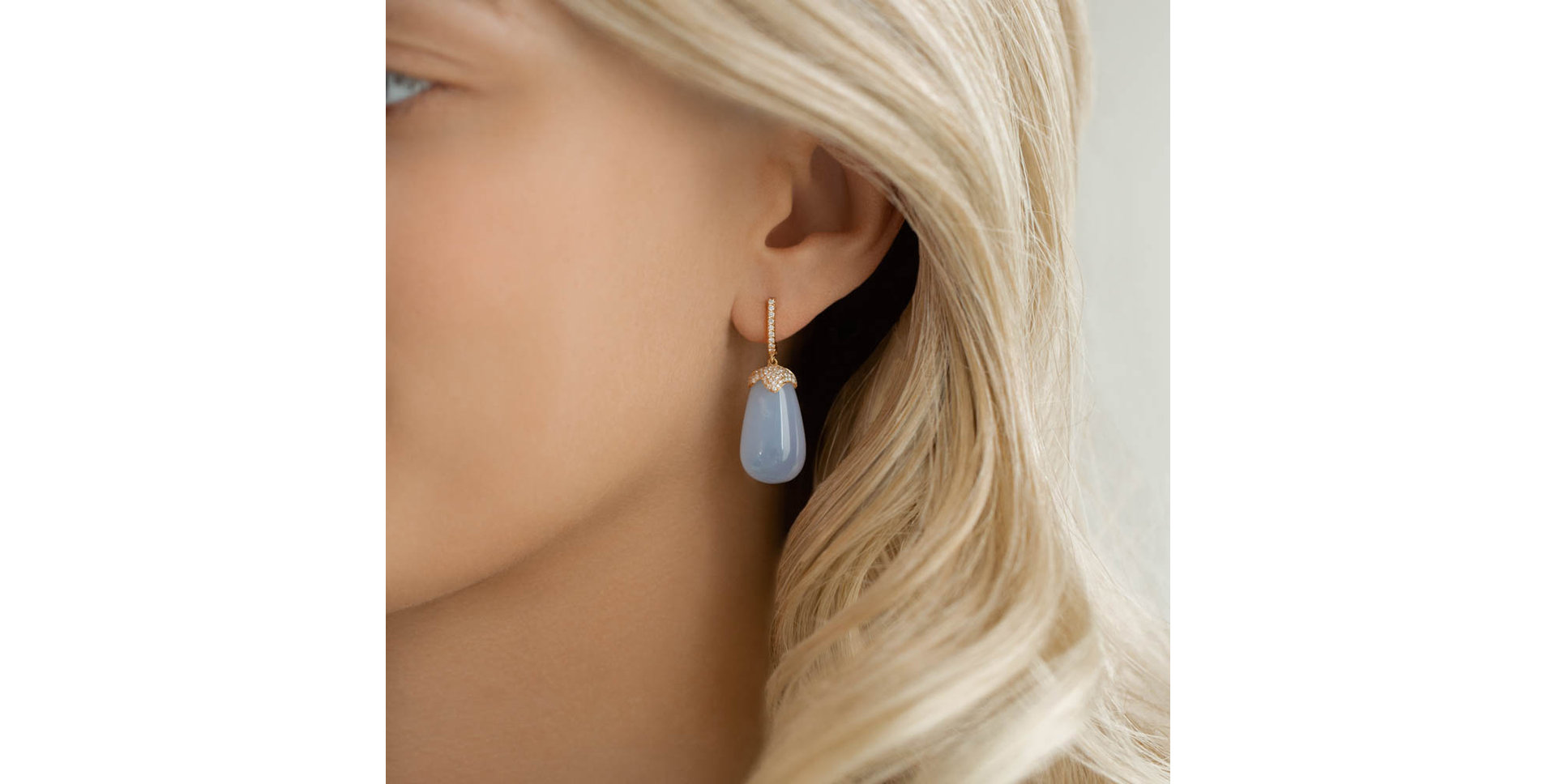 Náušnice s chalcedonem a diamanty Soraya