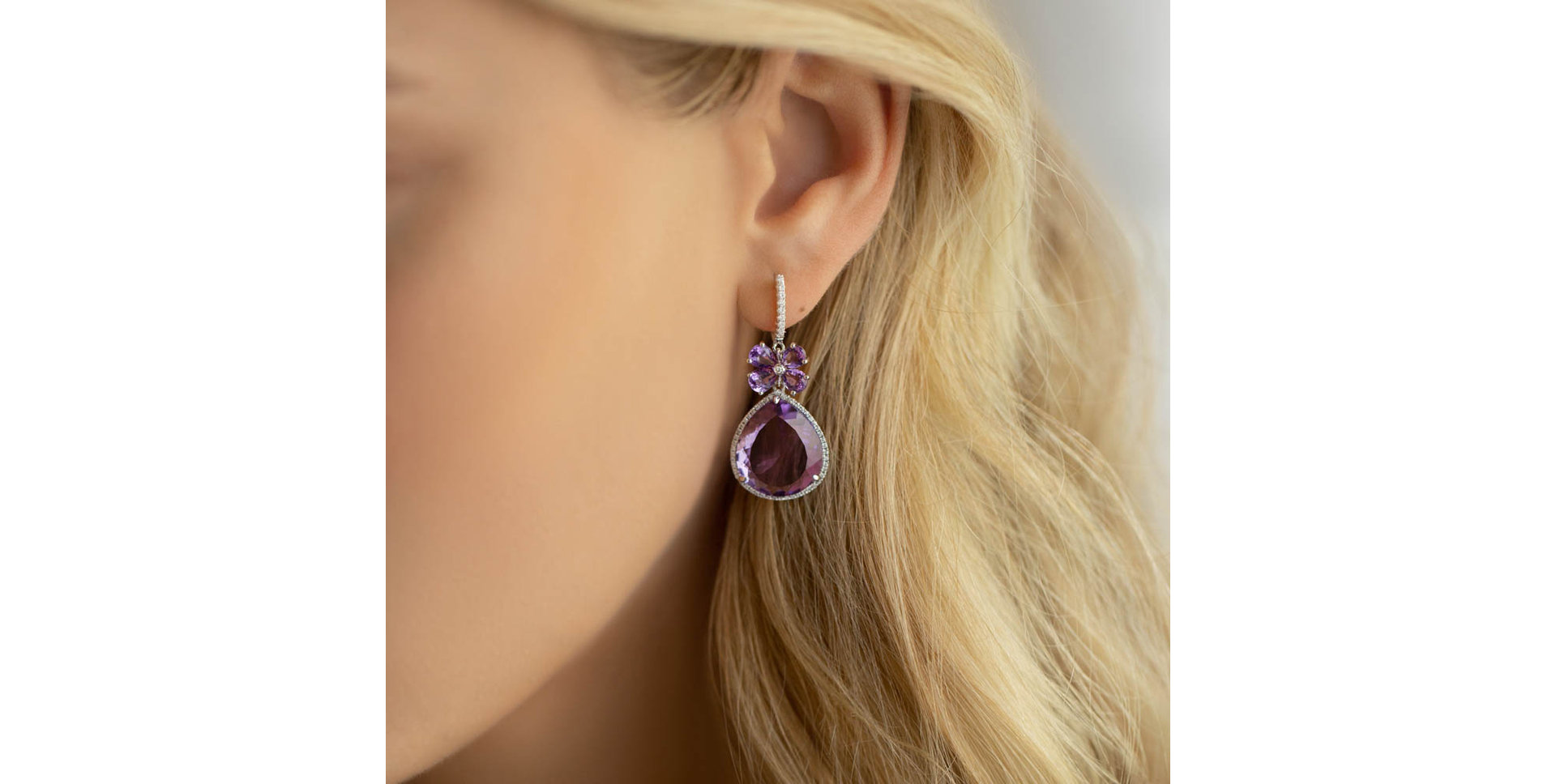 Náušnice s topazem a diamanty Freida