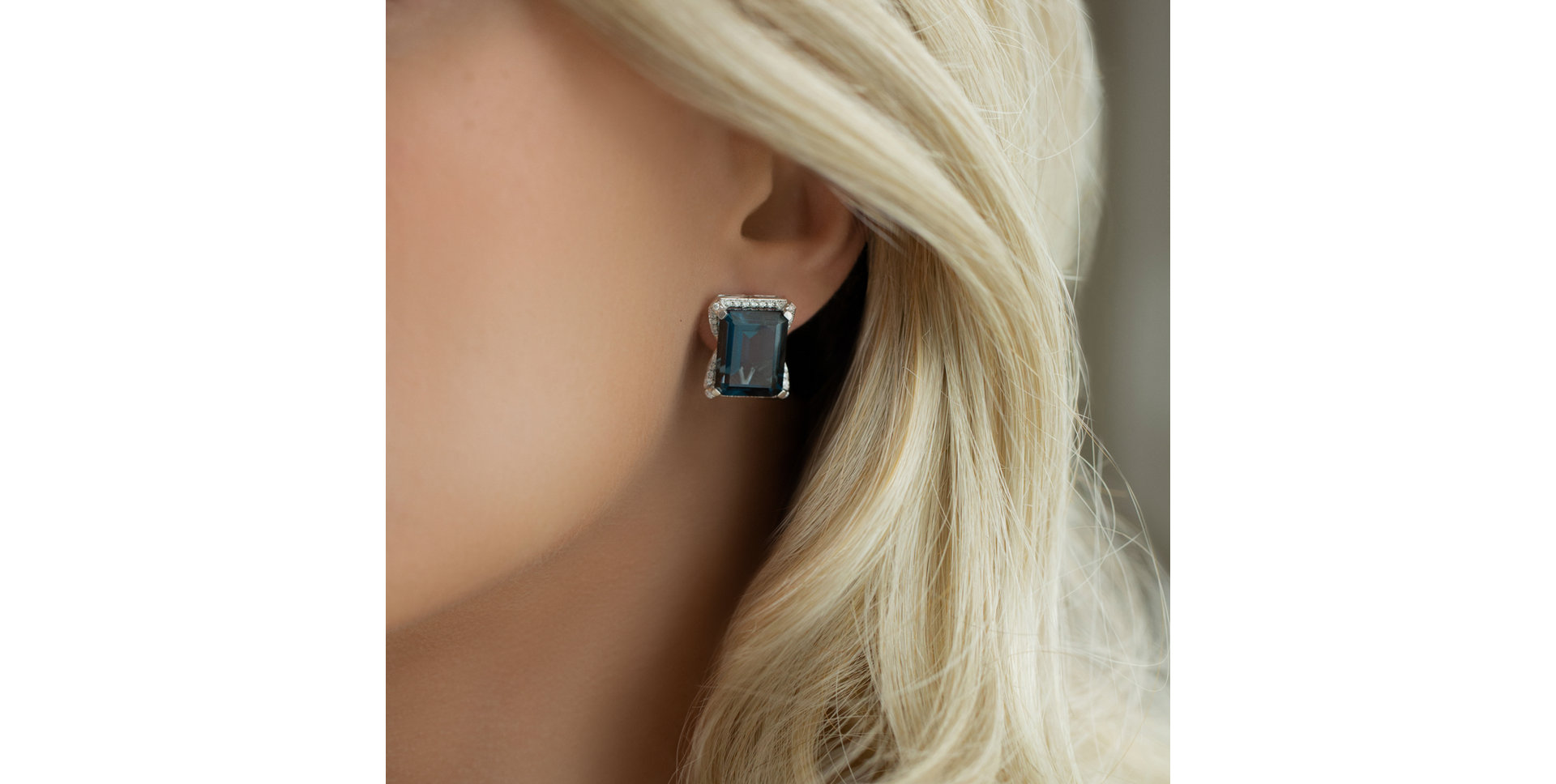 Náušnice s topazem a diamanty Blue Harmony