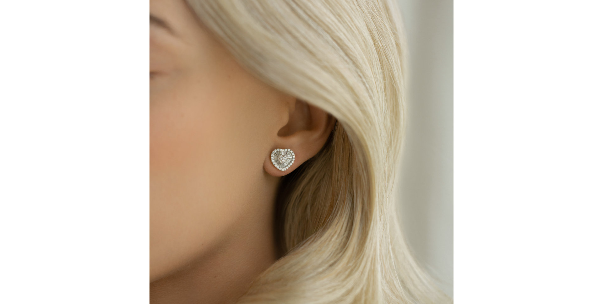 Náušnice s diamanty Heart Mosaic