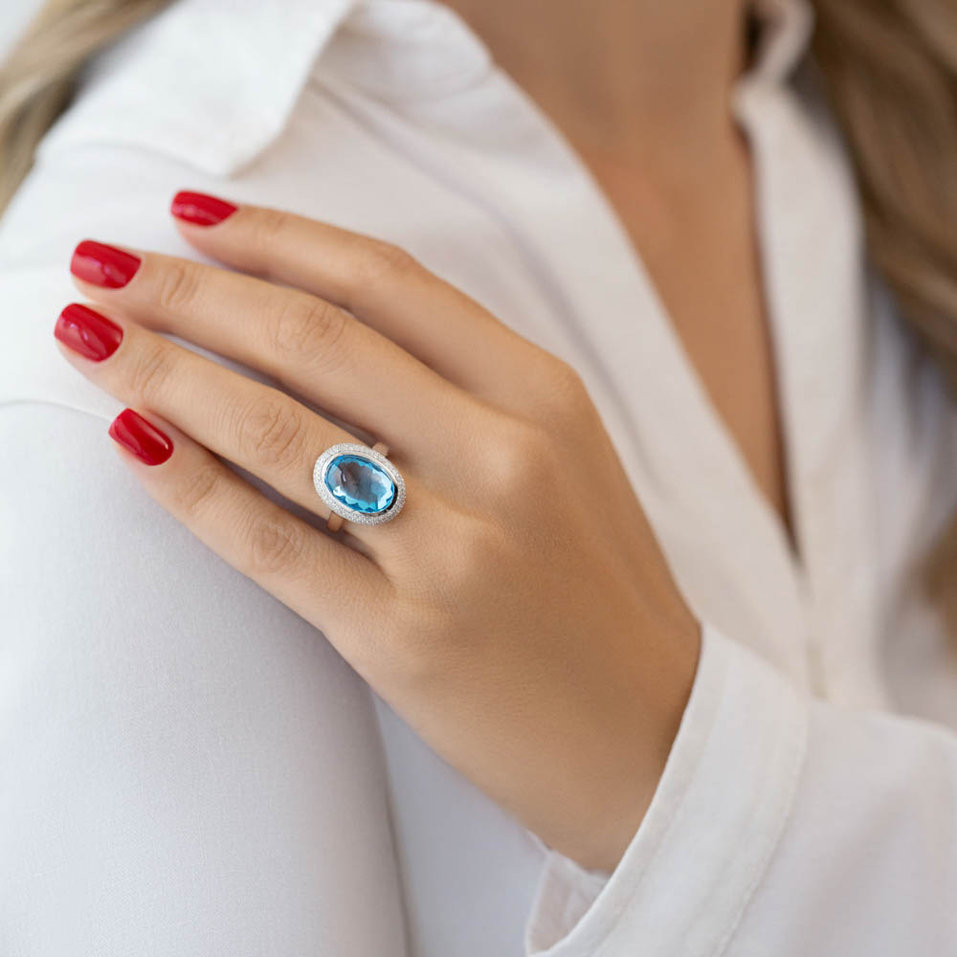 Prsten s quartzem diamanty Emory