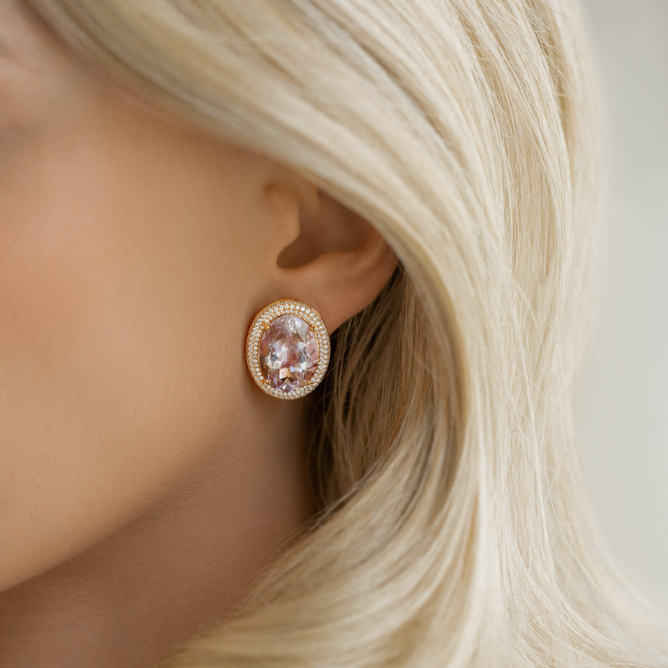 Náušnice s ametystem diamanty Fantasy Majesty