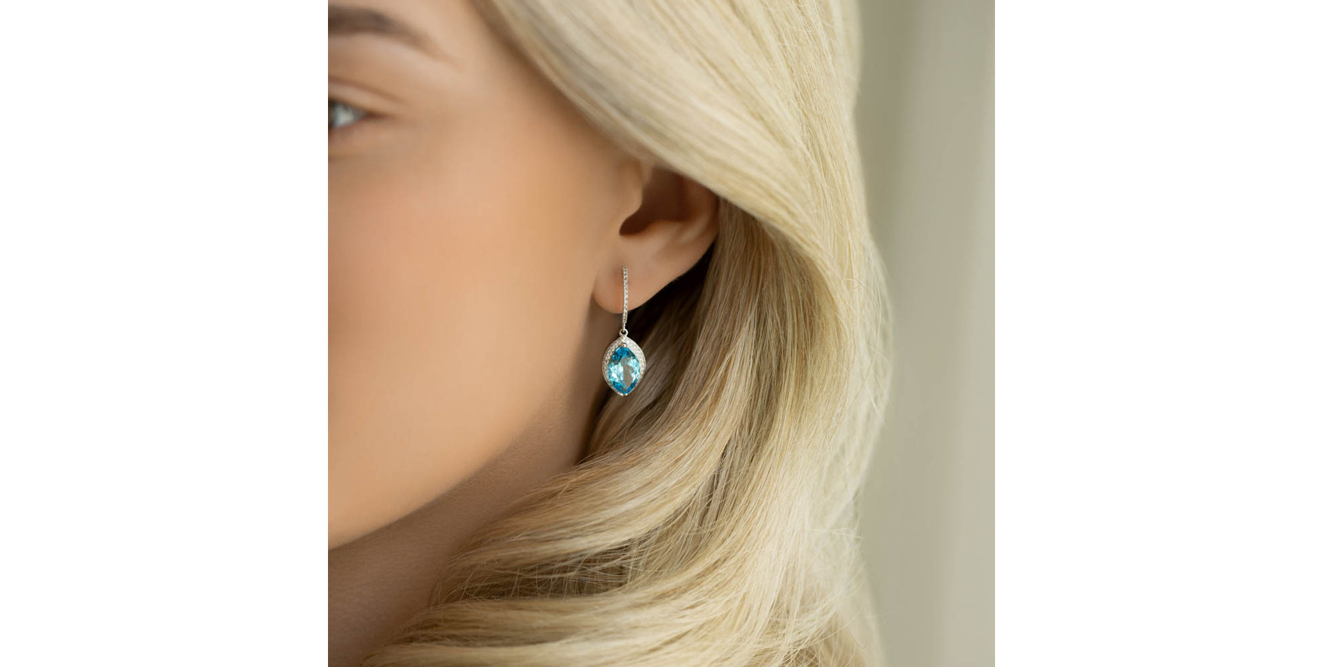 Náušnice s quartzem a diamanty Gilded