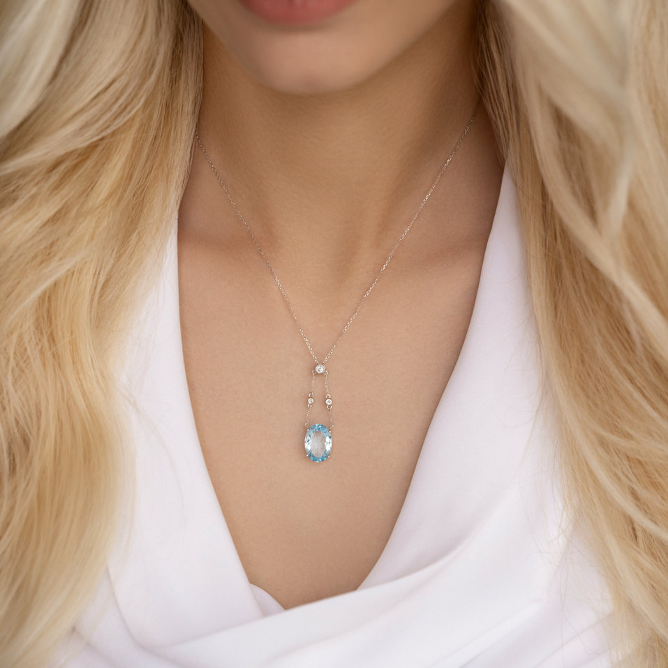 Přívěs s topazem a diamanty Koridon