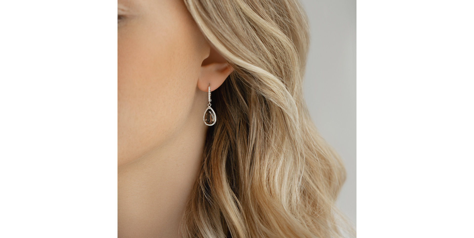 Náušnice s quartzem a diamanty Maryam