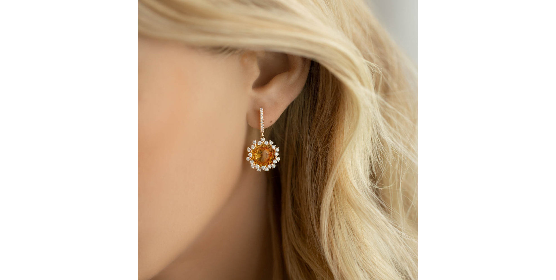 Náušnice s topazem a diamanty Vera