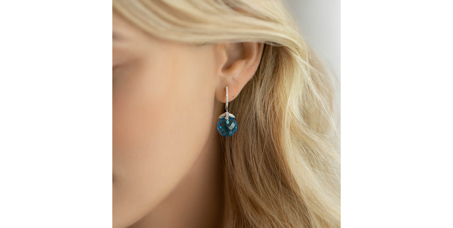 Náušnice s topazem a diamanty Vereesa