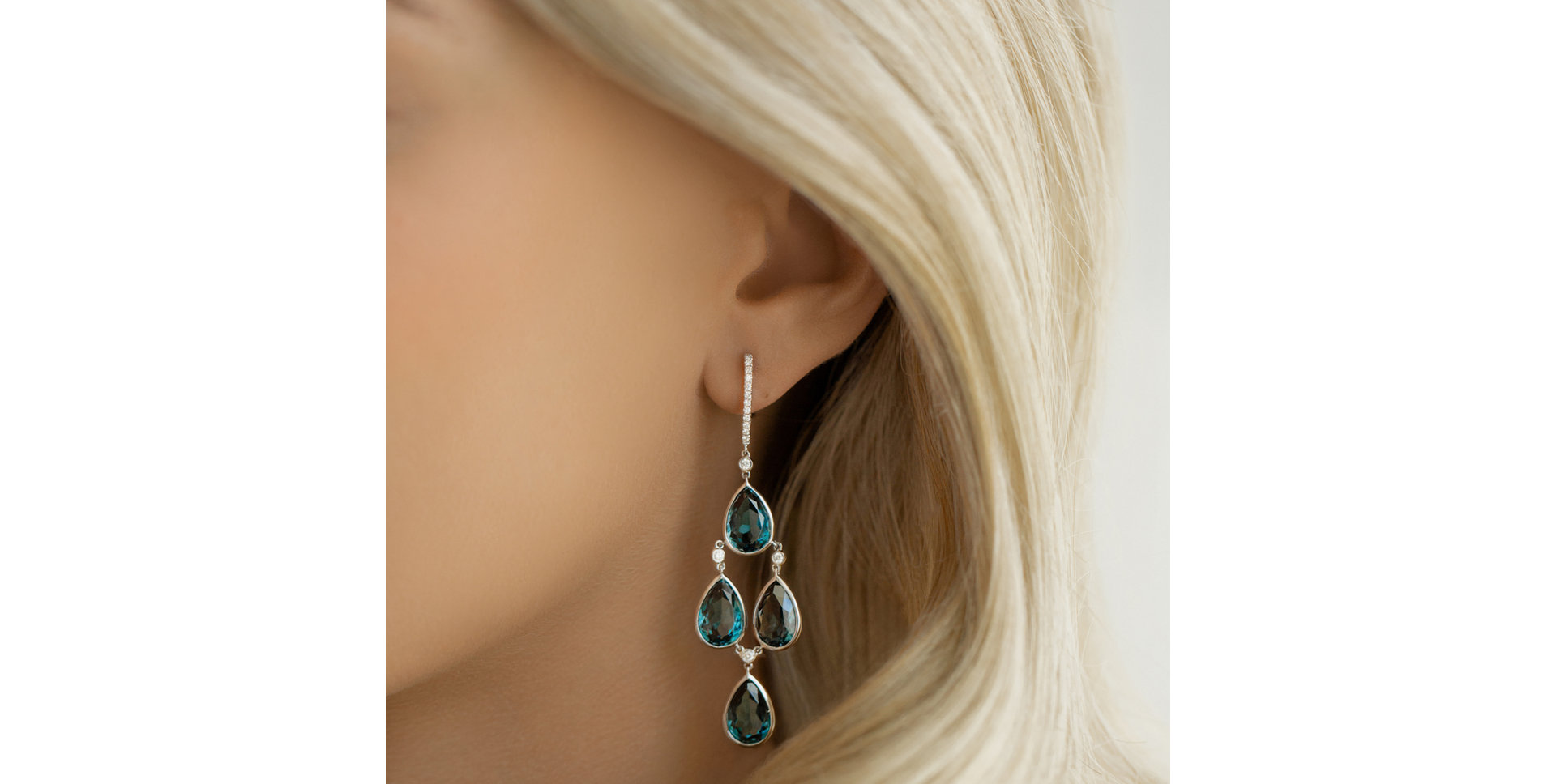 Náušnice s topazem a diamanty Dita