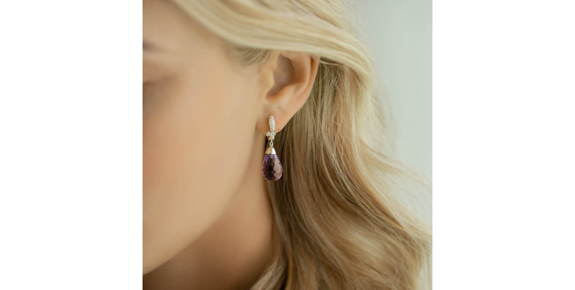 Náušnice s topazem a diamanty Nena