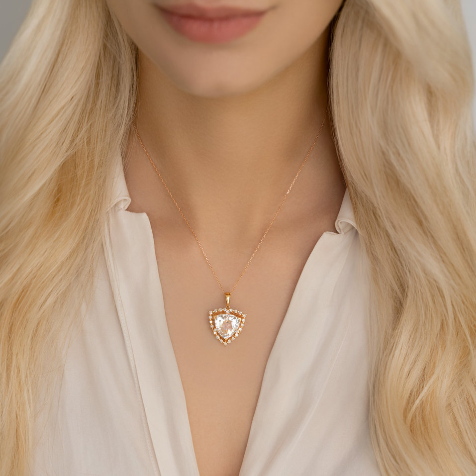 Přívěs s quartzem a diamanty Deralf