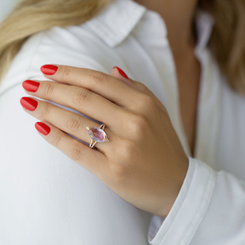 Prsten s ametystem a diamanty Dreamy Sensation