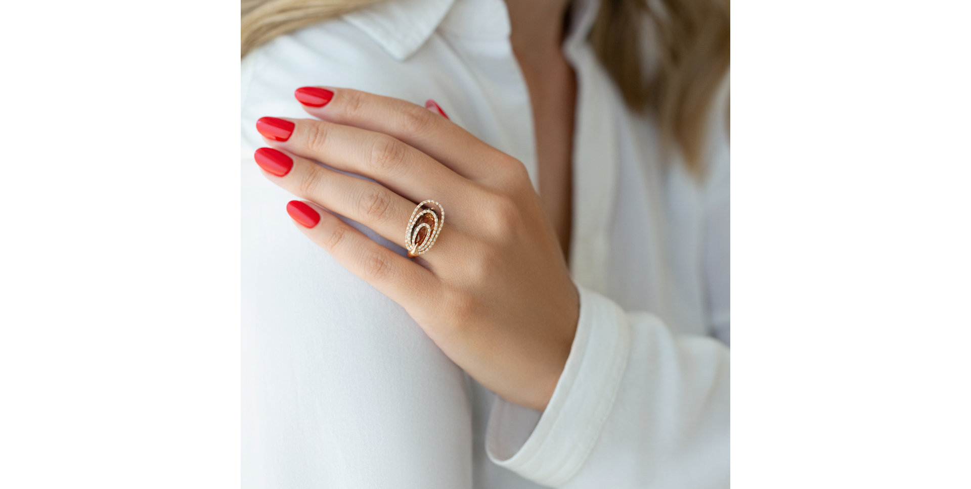 Prsten s quartzem diamanty Yesenia