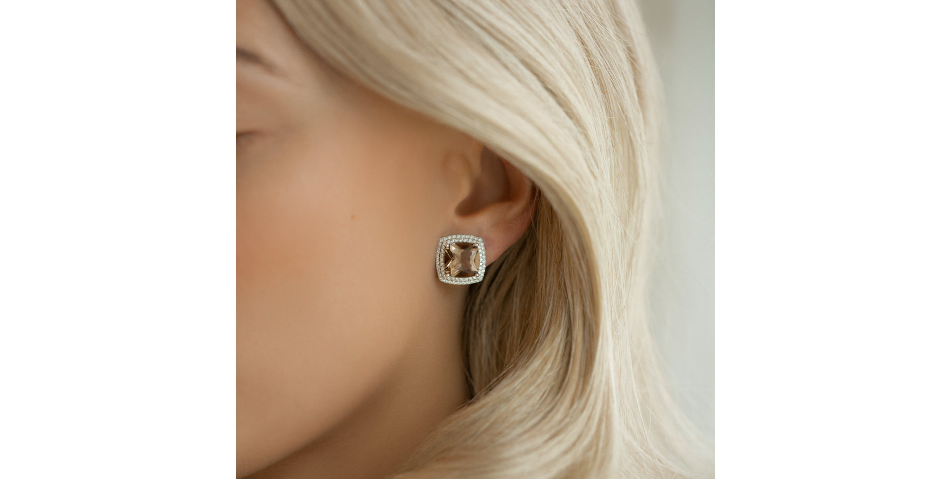 Náušnice s quartzem a diamanty Xavius