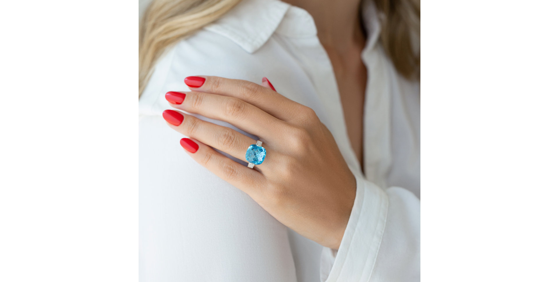 Prsten s topazem a diamanty Luckstone