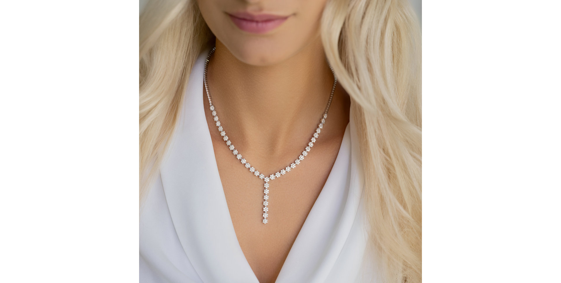 Náhrdelník s diamanty Falling Meadow Raindrops