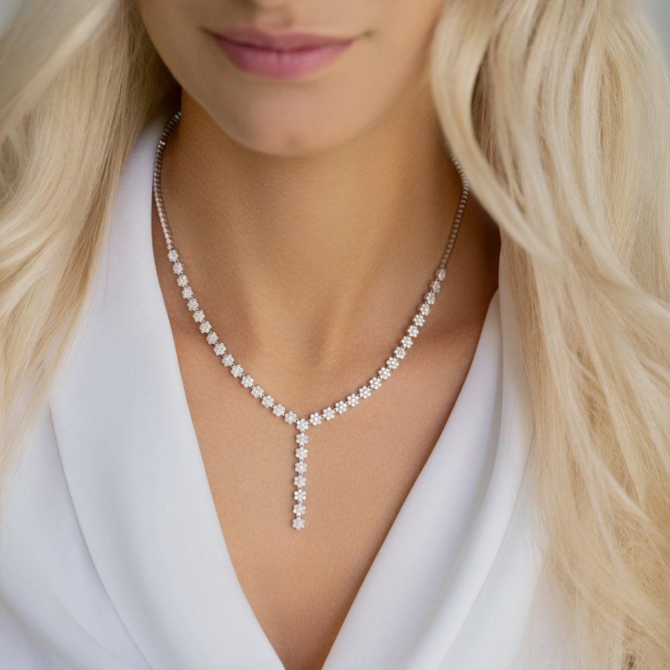Náhrdelník s diamanty Falling Meadow Raindrops