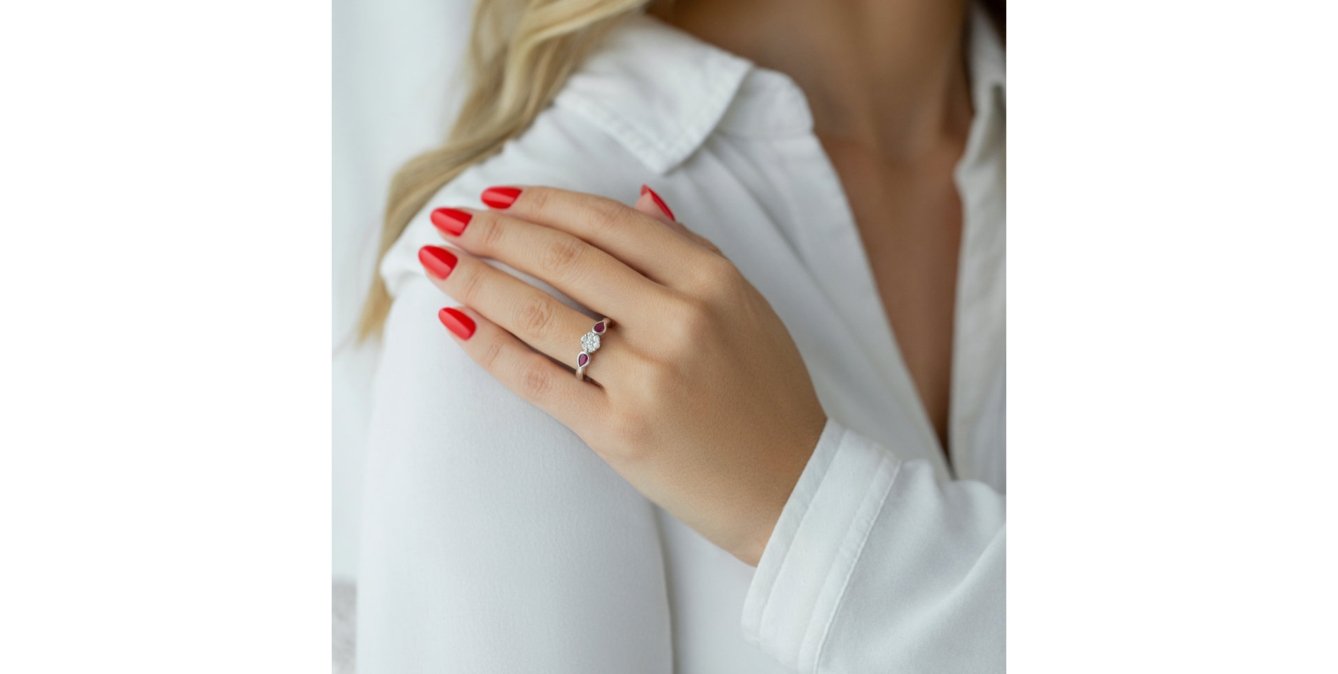 Prsten s diamanty a rubíny Heaven Princess