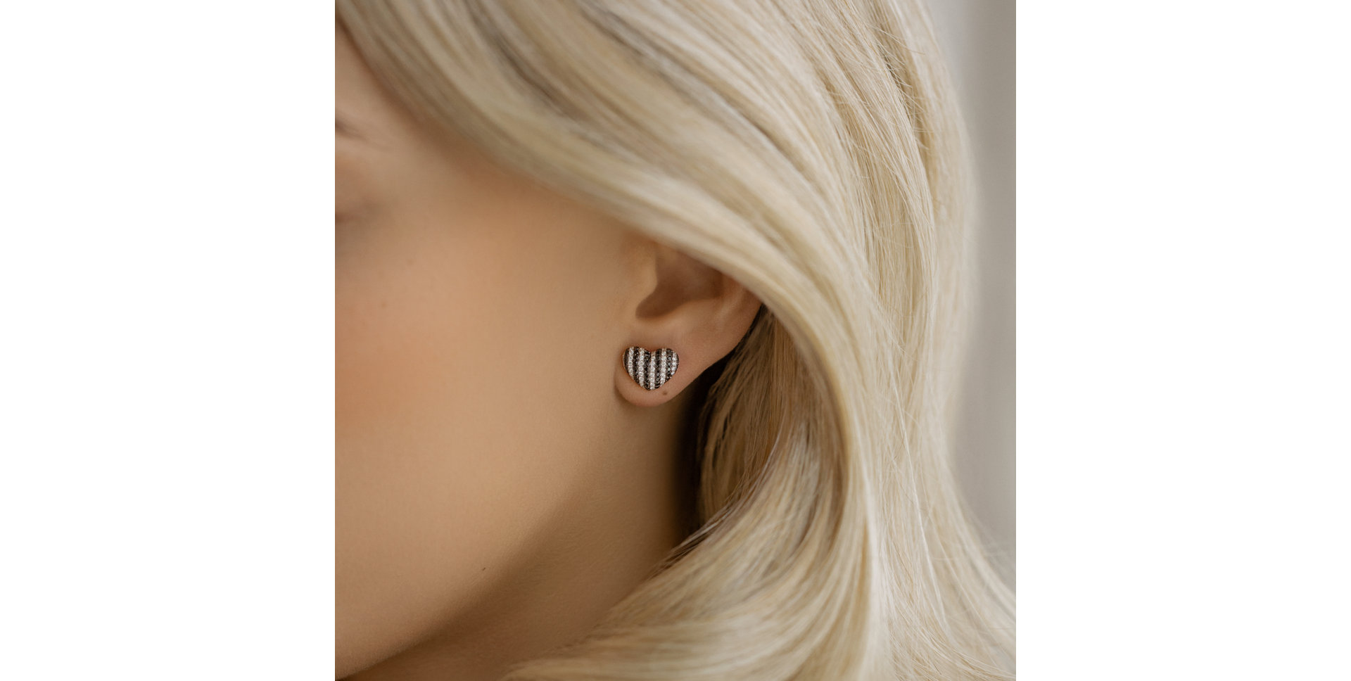 Náušnice s černými a bílými diamanty Lavinia