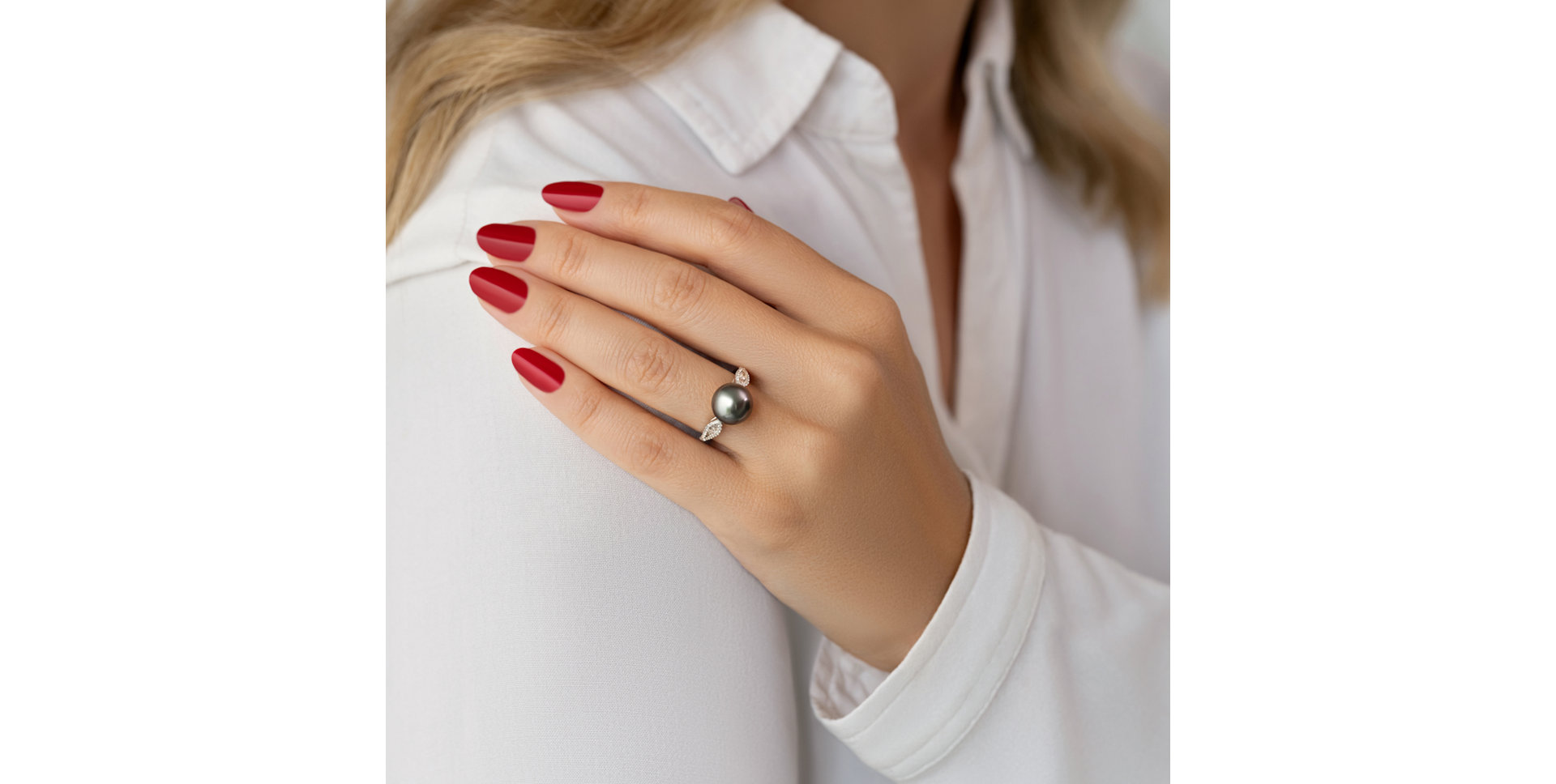 Prsten s perlou a diamanty Oceanic Legend