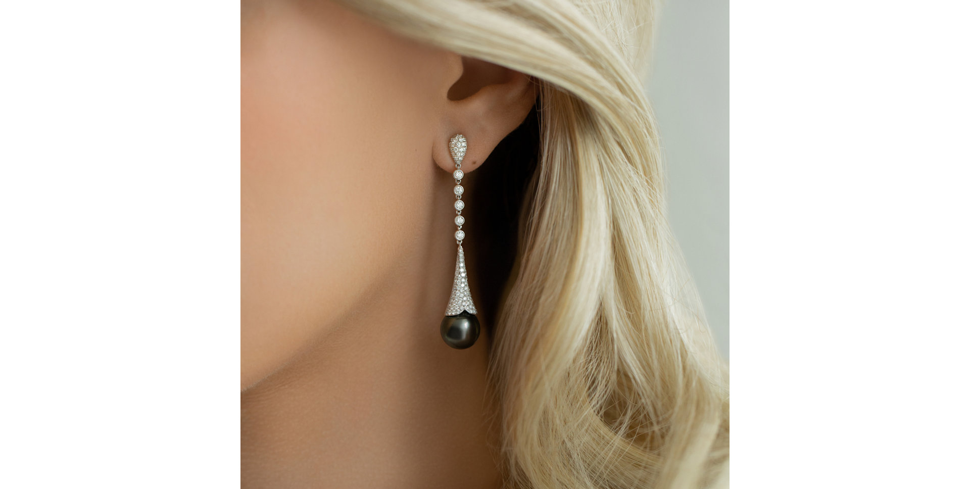 Náušnice s perlou a diamanty Underwater Hypnos